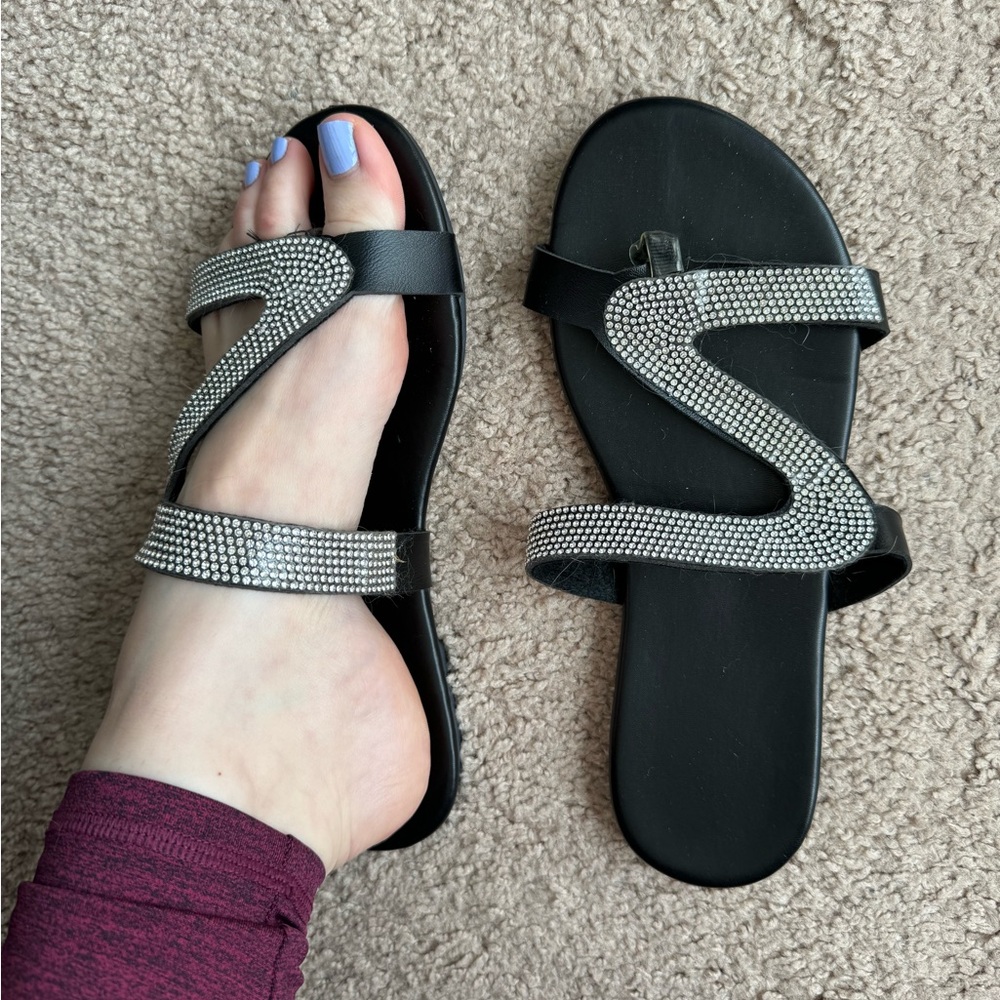 S Curve Rhinestone Sandals - Picture 2 of 3